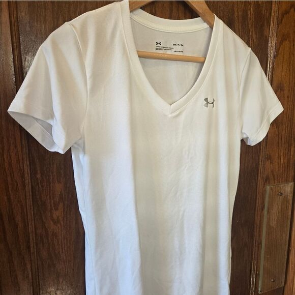 Under Armour Heat Gear Loose Fit V Neck Polyester T Shirt - Picture 2 of 9